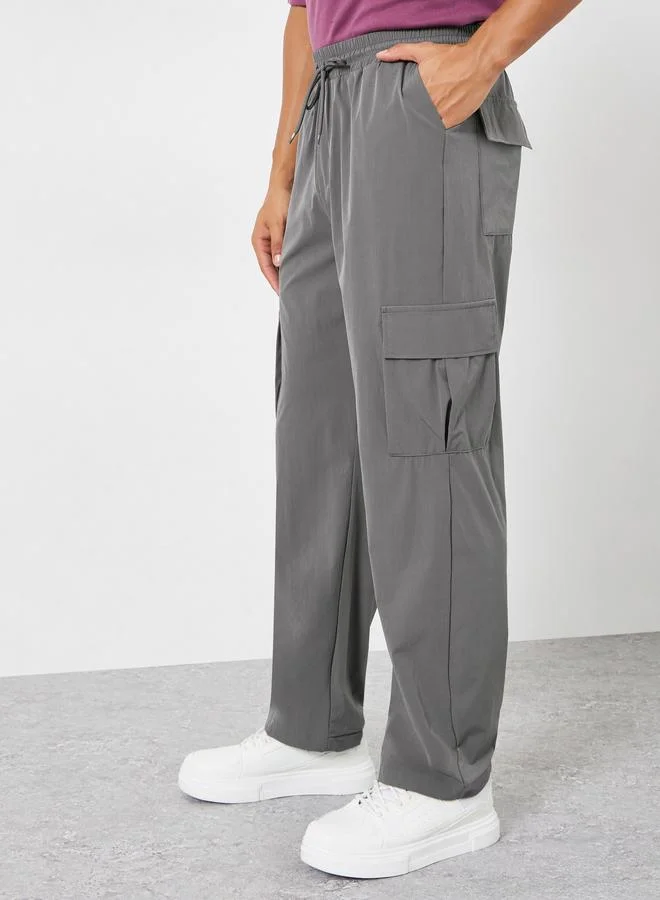 Styli  Men Grey Relaxed Cargo Pants for Men | Best Price UAE